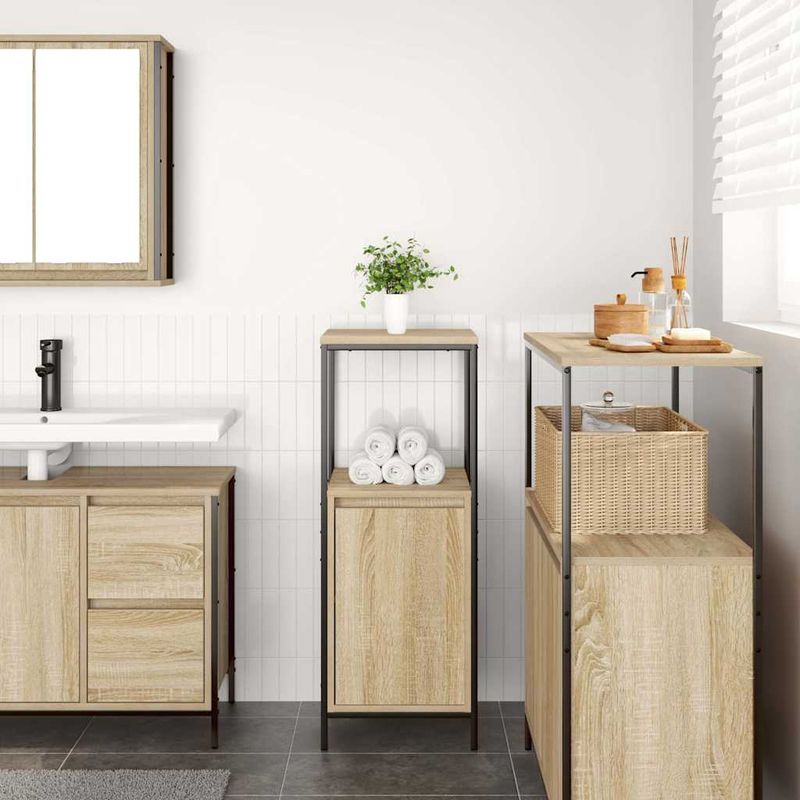 Casa si Gradina - Mobilier - Mobilier baie - Corpuri baie - Dulap de baie cu rafturi Stejar Sonoma 36x35x95 cm - Infinity.ro
