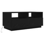 Casa si Gradina - Mobilier - Mese si birouri - Masute de cafea - Masuta de cafea cu lumini LED Stejar negru 90x49x40 cm - Infinity.ro