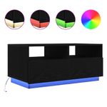 Casa si Gradina - Mobilier - Mese si birouri - Masute de cafea - Masuta de cafea cu lumini LED Stejar negru 90x49x40 cm - Infinity.ro