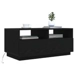 Casa si Gradina - Mobilier - Mese si birouri - Masute de cafea - Masuta de cafea cu lumini LED Stejar negru 90x49x40 cm - Infinity.ro