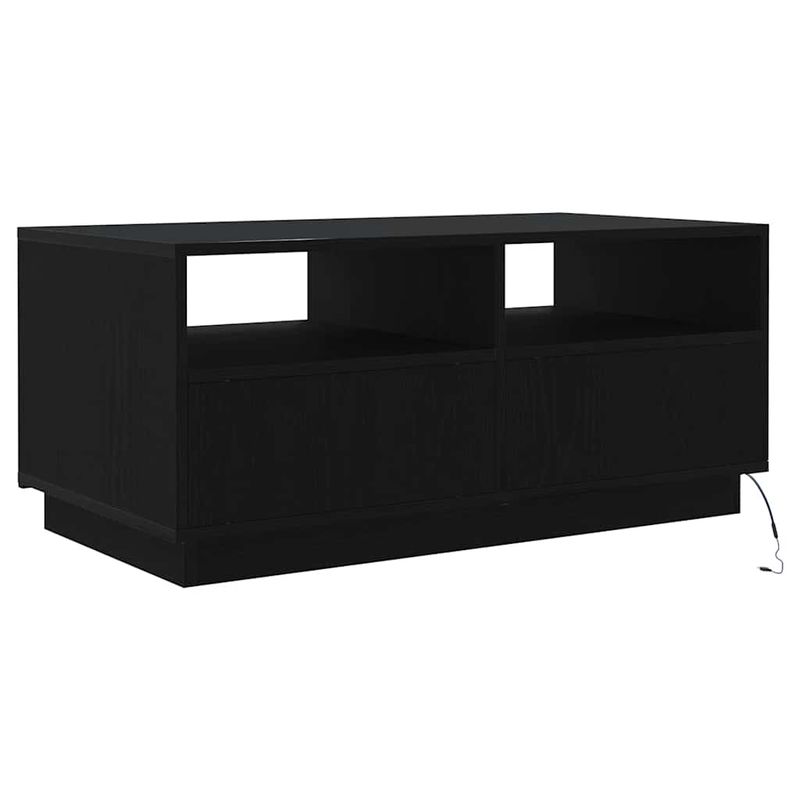 Casa si Gradina - Mobilier - Mese si birouri - Masute de cafea - Masuta de cafea cu lumini LED Stejar negru 90x49x40 cm - Infinity.ro
