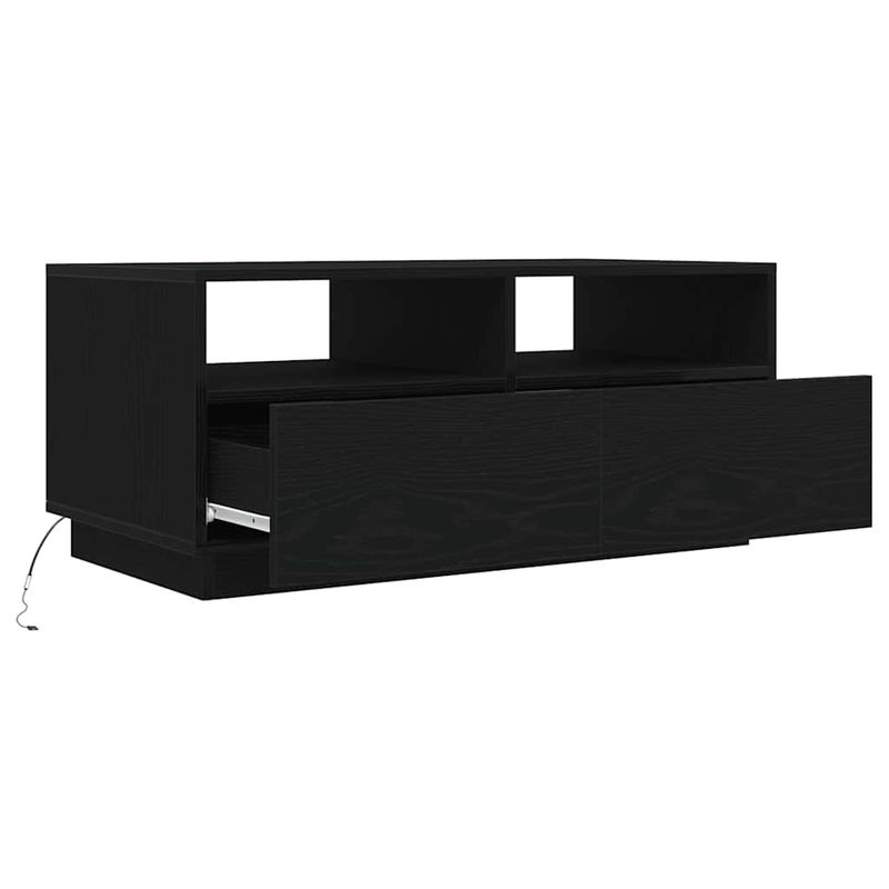 Casa si Gradina - Mobilier - Mese si birouri - Masute de cafea - Masuta de cafea cu lumini LED Stejar negru 90x49x40 cm - Infinity.ro