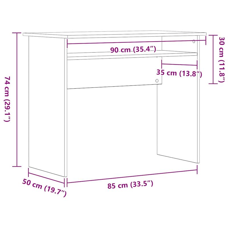 Casa si Gradina - Mobilier - Mese si birouri - Birouri - Birou, stejar negru, 90x50x74 cm, lemn prelucrat - Infinity.ro