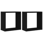 Casa si Gradina - Mobilier - Biblioteci si rafturi - Rafturi - Rafturi de perete cub 2 buc. stejar negru, 30x15x30 cm lemn - Infinity.ro