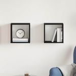 Casa si Gradina - Mobilier - Biblioteci si rafturi - Rafturi - Rafturi de perete cub 2 buc. stejar negru, 30x15x30 cm lemn - Infinity.ro
