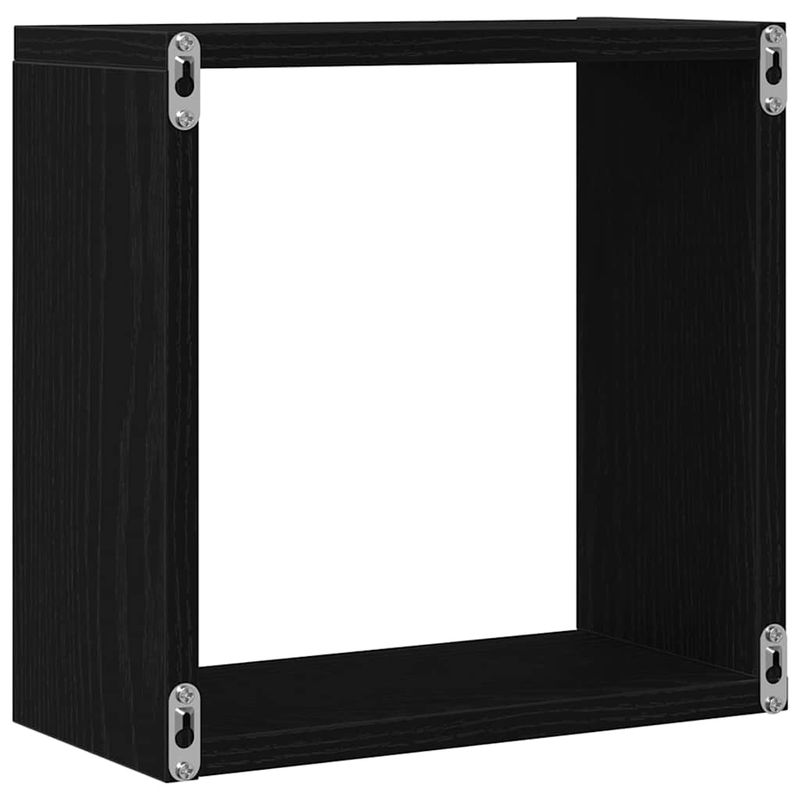 Casa si Gradina - Mobilier - Biblioteci si rafturi - Rafturi - Rafturi de perete cub 2 buc. stejar negru, 30x15x30 cm lemn - Infinity.ro