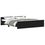 Casa si Gradina - Mobilier - Paturi si accesorii - Paturi - Cadru pat fara saltea, stejar negru, 200x200 cm, lemn prelucrat - Infinity.ro