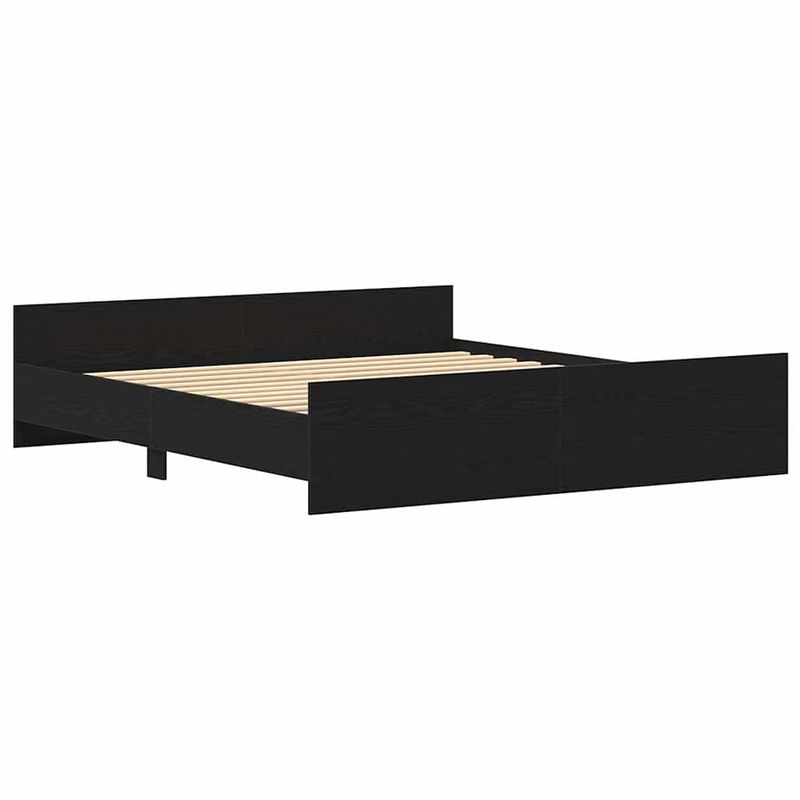 Casa si Gradina - Mobilier - Paturi si accesorii - Paturi - Cadru pat fara saltea, stejar negru, 200x200 cm, lemn prelucrat - Infinity.ro