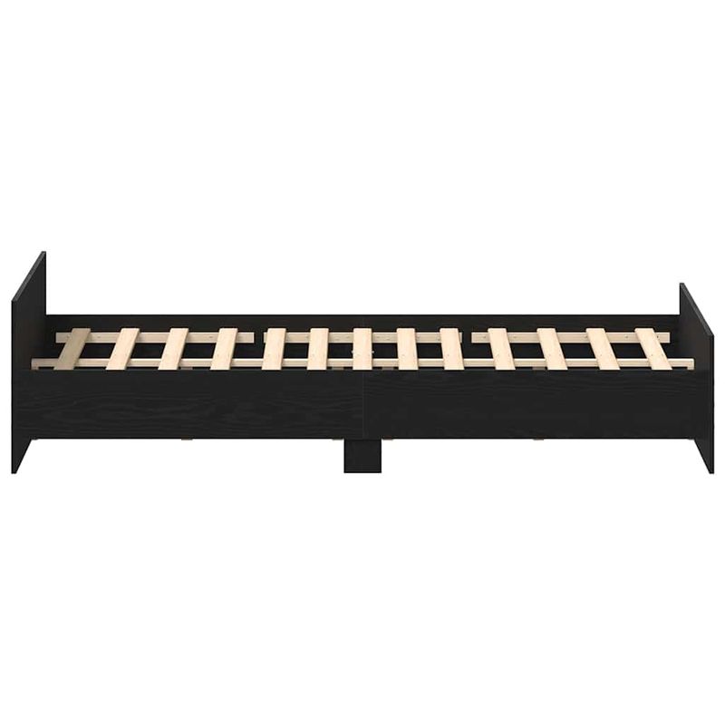 Casa si Gradina - Mobilier - Paturi si accesorii - Paturi - Cadru pat fara saltea, stejar negru, 200x200 cm, lemn prelucrat - Infinity.ro