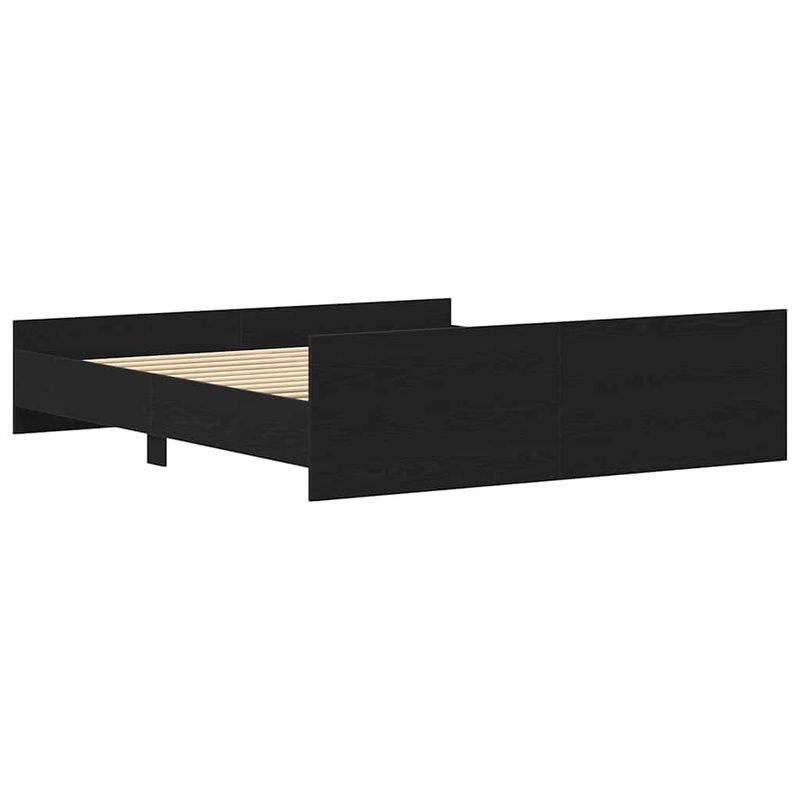 Casa si Gradina - Mobilier - Paturi si accesorii - Paturi - Cadru pat fara saltea, stejar negru, 200x200 cm, lemn prelucrat - Infinity.ro