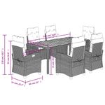 Casa si Gradina - Gradina si terasa - Mobilier exterior - Seturi mobila gradina - Set mobilier de gradina cu perne, 7 piese, negru, poliratan - Infinity.ro