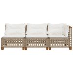 Casa si Gradina - Gradina si terasa - Mobilier exterior - Canapele si fotolii gradina - Canapea de gradina cu perne, 3 locuri, bej, poliratan - Infinity.ro