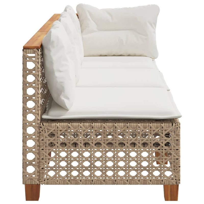 Casa si Gradina - Gradina si terasa - Mobilier exterior - Canapele si fotolii gradina - Canapea de gradina cu perne, 3 locuri, bej, poliratan - Infinity.ro