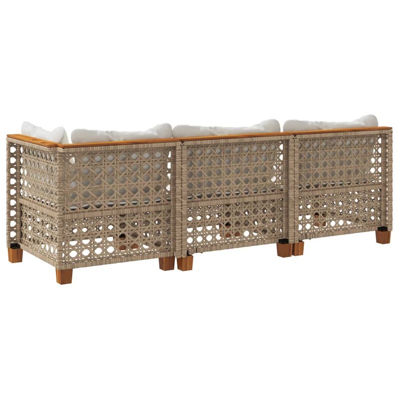 Casa si Gradina - Gradina si terasa - Mobilier exterior - Canapele si fotolii gradina - Canapea de gradina cu perne, 3 locuri, bej, poliratan - Infinity.ro