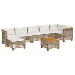 Casa si Gradina - Gradina si terasa - Mobilier exterior - Seturi mobila gradina - Set canapele de gradina, 8 piese, cu perne, bej, poliratan - Infinity.ro