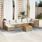 Casa si Gradina - Gradina si terasa - Mobilier exterior - Seturi mobila gradina - Set canapele de gradina, 8 piese, cu perne, bej, poliratan - Infinity.ro