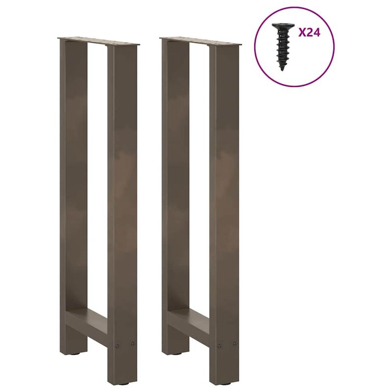 Casa si Gradina - Mobilier - Feronerie si accesorii mobila - Picioare masuta de cafea Otel natural 2 buc 50x(100-101)cm Otel - Infinity.ro