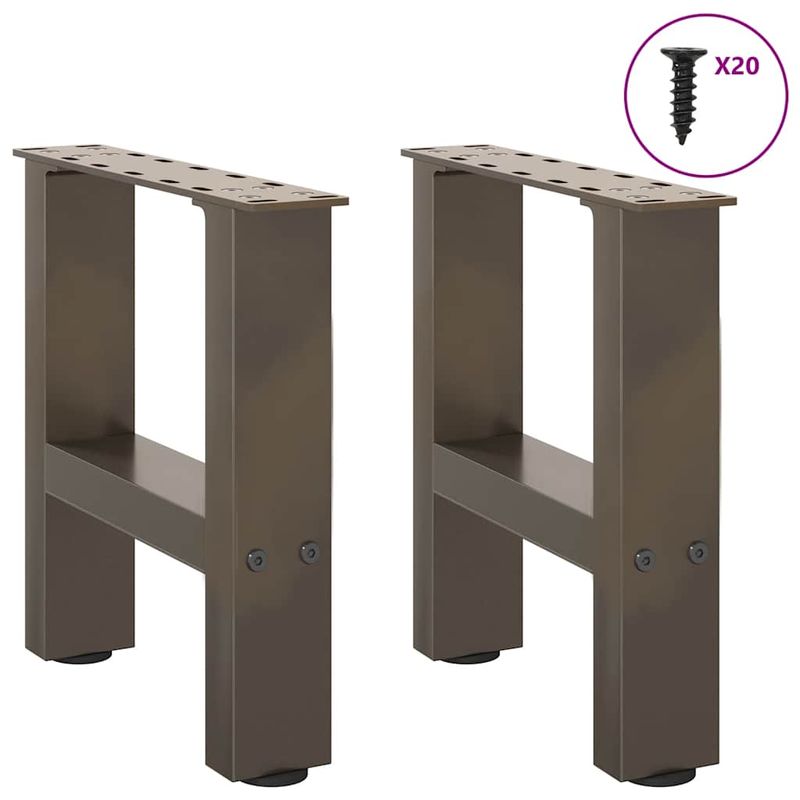 Casa si Gradina - Mobilier - Feronerie si accesorii mobila - Picioare masuta de cafea otel natural 2 buc 40x(30-31) cm otel - Infinity.ro