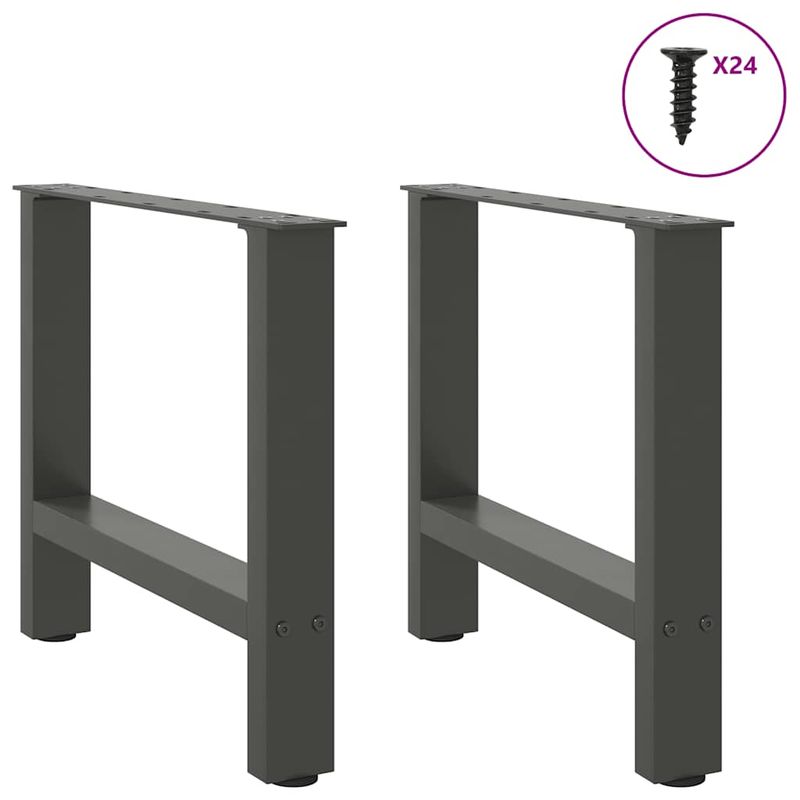 Casa si Gradina - Mobilier - Feronerie si accesorii mobila - Picioare masuta de cafea Antracit 2 buc 60x(42-43) cm Otel - Infinity.ro