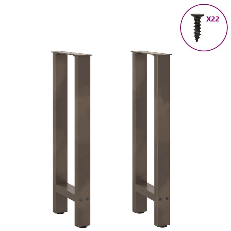 Casa si Gradina - Mobilier - Feronerie si accesorii mobila - Picioare masuta de cafea Otel natural 2 buc 38x(72-73) cm Otel - Infinity.ro