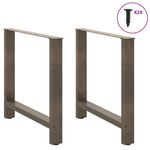 Casa si Gradina - Mobilier - Feronerie si accesorii mobila - Picioare masuta de cafea Otel natural 2 buc 80x(72-73) cm Otel - Infinity.ro
