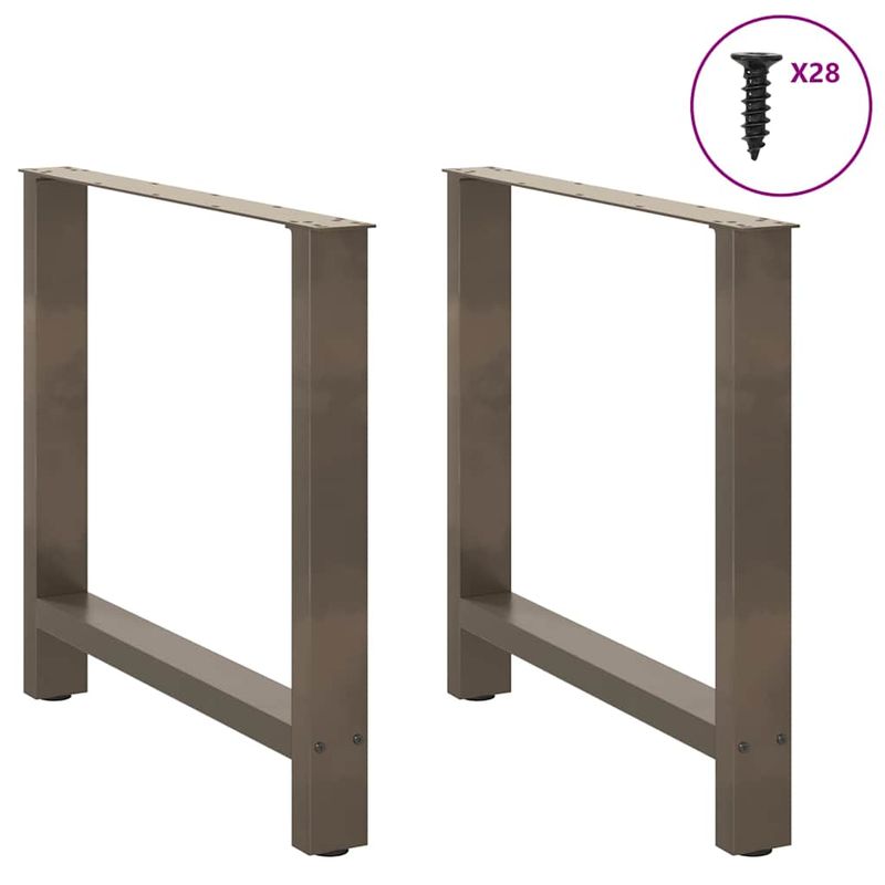 Casa si Gradina - Mobilier - Feronerie si accesorii mobila - Picioare masuta de cafea Otel natural 2 buc 80x(72-73) cm Otel - Infinity.ro