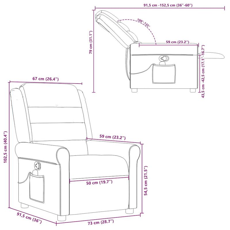 Ingrijire personala si Cosmetice - Sanatate si wellness - Articole wellness - Fotolii de masaj - Fotoliu de masaj rabatabil, maro, material textil - Infinity.ro