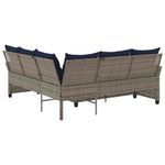 Casa si Gradina - Gradina si terasa - Mobilier exterior - Canapele si fotolii gradina - Canapea in forma de L, cu perne din polirattan gri, pernă șezut bleumarin - Infinity.ro