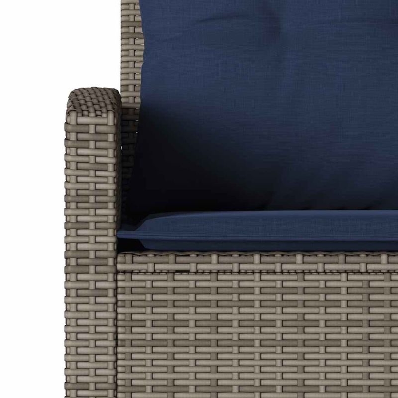 Casa si Gradina - Gradina si terasa - Mobilier exterior - Canapele si fotolii gradina - Canapea in forma de L, cu perne din polirattan gri, pernă șezut bleumarin - Infinity.ro