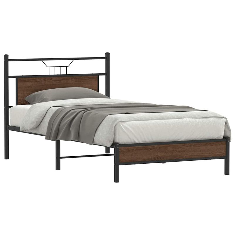 Casa si Gradina - Mobilier - Paturi si accesorii - Paturi - Cadru pat fara saltea stejar maro 100x200 cm lemn prelucrat - Infinity.ro
