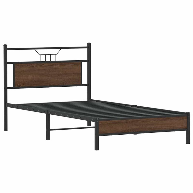 Casa si Gradina - Mobilier - Paturi si accesorii - Paturi - Cadru pat fara saltea stejar maro 100x200 cm lemn prelucrat - Infinity.ro