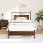 Casa si Gradina - Mobilier - Paturi si accesorii - Paturi - Cadru pat fara saltea stejar maro 100x200 cm lemn prelucrat - Infinity.ro