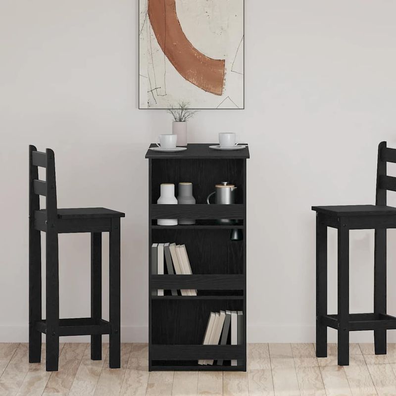 Casa si Gradina - Mobilier - Mese si birouri - Mese bucatarie si dining - Masa de bar cu suport depozitare Stejar negru 102x50x103,5 cm - Infinity.ro