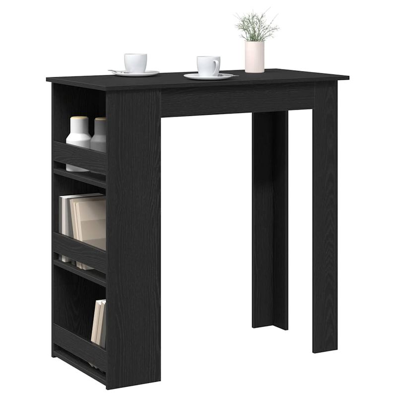 Casa si Gradina - Mobilier - Mese si birouri - Mese bucatarie si dining - Masa de bar cu suport depozitare Stejar negru 102x50x103,5 cm - Infinity.ro