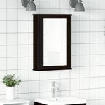 Casa si Gradina - Mobilier - Mobilier baie - Corpuri baie - Dulap cu oglinda pentru baie stejar negru lemn prelucrat - Infinity.ro