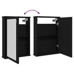 Casa si Gradina - Mobilier - Mobilier baie - Corpuri baie - Dulap cu oglinda pentru baie stejar negru lemn prelucrat - Infinity.ro