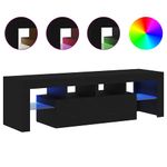 Casa si Gradina - Mobilier - Comode si corpuri - Comode - Dulap TV cu LED stejar negru 140x36,5x40 cm lemn prelucrat - Infinity.ro