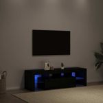 Casa si Gradina - Mobilier - Comode si corpuri - Comode - Dulap TV cu LED stejar negru 140x36,5x40 cm lemn prelucrat - Infinity.ro