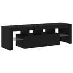 Casa si Gradina - Mobilier - Comode si corpuri - Comode - Dulap TV cu LED stejar negru 140x36,5x40 cm lemn prelucrat - Infinity.ro