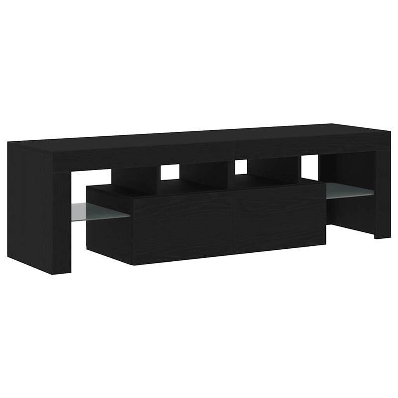 Casa si Gradina - Mobilier - Comode si corpuri - Comode - Dulap TV cu LED stejar negru 140x36,5x40 cm lemn prelucrat - Infinity.ro