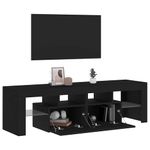 Casa si Gradina - Mobilier - Comode si corpuri - Comode - Dulap TV cu LED stejar negru 140x36,5x40 cm lemn prelucrat - Infinity.ro