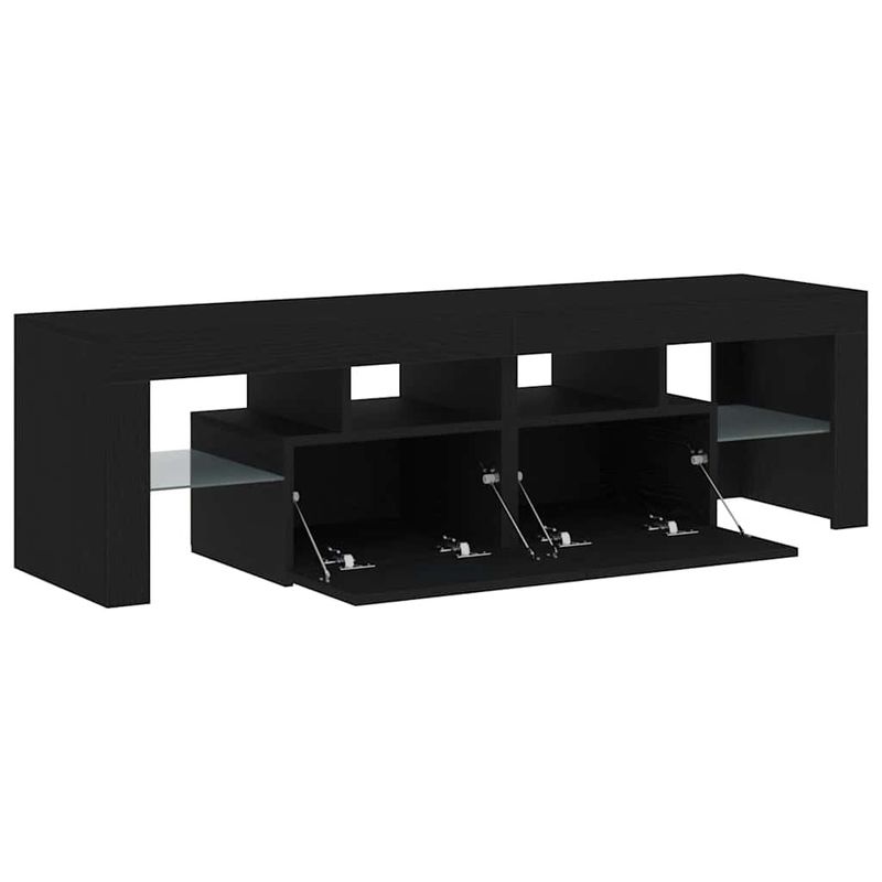 Casa si Gradina - Mobilier - Comode si corpuri - Comode - Dulap TV cu LED stejar negru 140x36,5x40 cm lemn prelucrat - Infinity.ro
