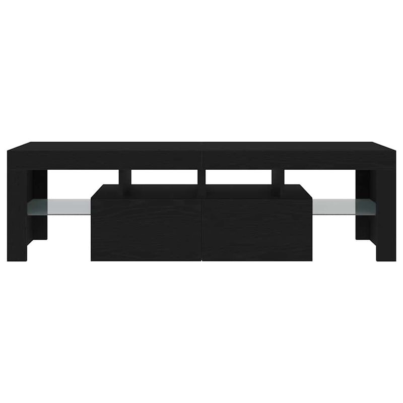 Casa si Gradina - Mobilier - Comode si corpuri - Comode - Dulap TV cu LED stejar negru 140x36,5x40 cm lemn prelucrat - Infinity.ro