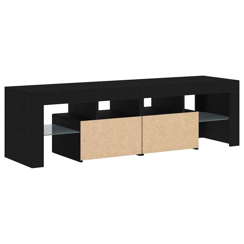 Casa si Gradina - Mobilier - Comode si corpuri - Comode - Dulap TV cu LED stejar negru 140x36,5x40 cm lemn prelucrat - Infinity.ro
