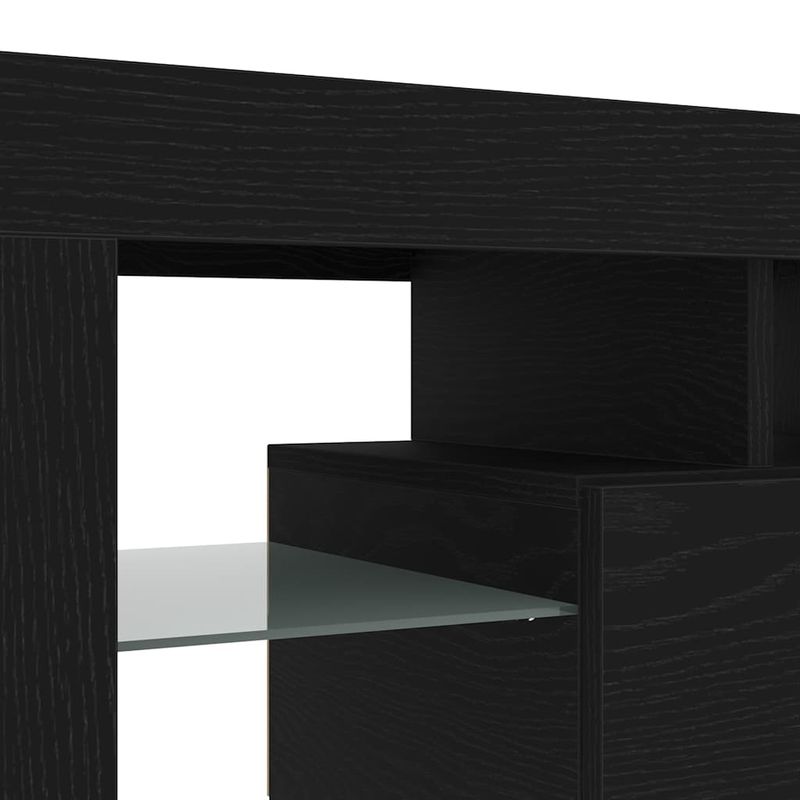 Casa si Gradina - Mobilier - Comode si corpuri - Comode - Dulap TV cu LED stejar negru 140x36,5x40 cm lemn prelucrat - Infinity.ro