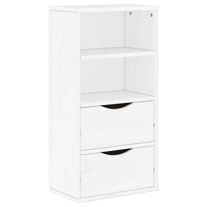 Casa si Gradina - Mobilier - Comode si corpuri - Comode - Unitati TV 5 piese cu depozitare ODDA din lemn masiv de pin alb, model 5 rafturi 5 sertare - Infinity.ro