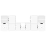 Casa si Gradina - Mobilier - Comode si corpuri - Comode - Unitati TV 5 piese cu depozitare ODDA din lemn masiv de pin alb, model 5 rafturi 5 sertare - Infinity.ro