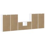 Casa si Gradina - Mobilier - Comode si corpuri - Comode - Unitati TV 5 piese cu depozitare ODDA din lemn masiv de pin alb, model 5 rafturi 5 sertare - Infinity.ro