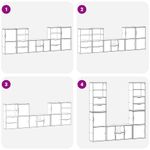 Casa si Gradina - Mobilier - Comode si corpuri - Comode - Unitati TV 5 piese cu depozitare ODDA din lemn masiv de pin alb, model 5 rafturi 5 sertare - Infinity.ro