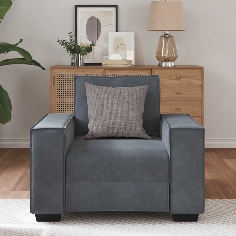Casa si Gradina - Mobilier - Canapele si coltare - Canapele - Canapea scaun gri inchis 59 cm catifea - Infinity.ro